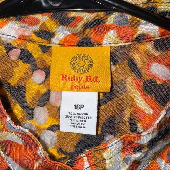 Ruby Rd. Multicolor Abstract Burn Out Button Up Jacket - Picture 3 of 13